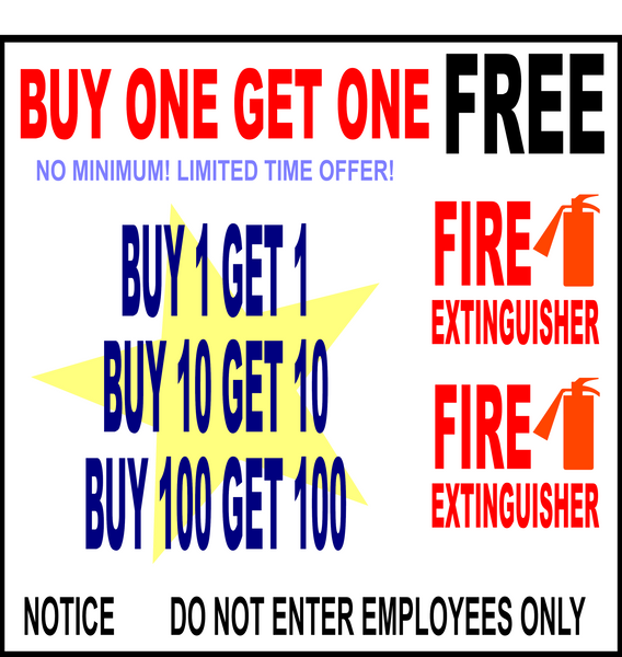 Fire Extinguisher Decal (Buy one get one Free)