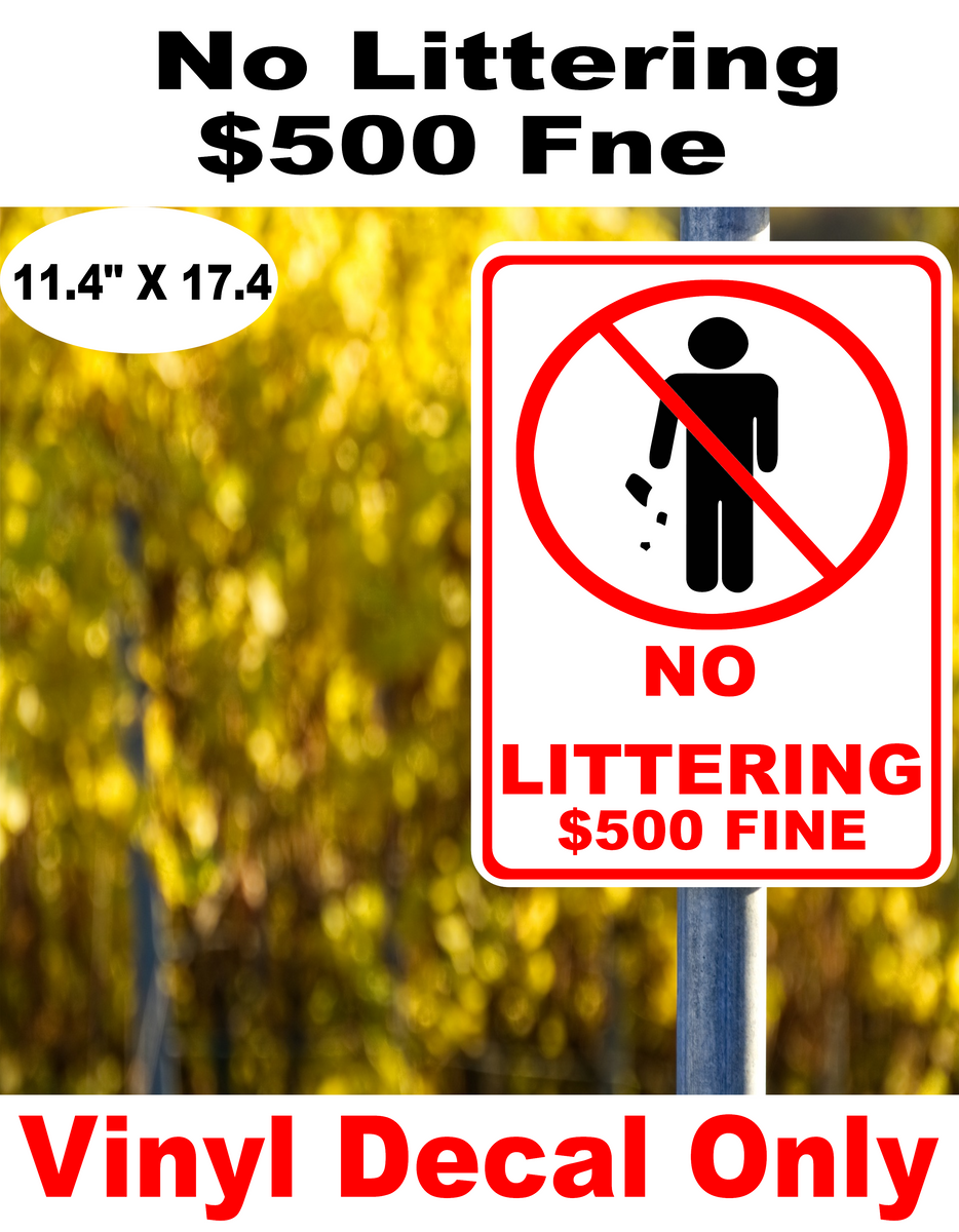 Littering Fine Sign
