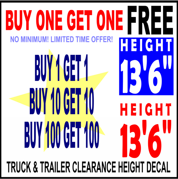 Truck & Trailer Clearance Height (Buy one get one Free)